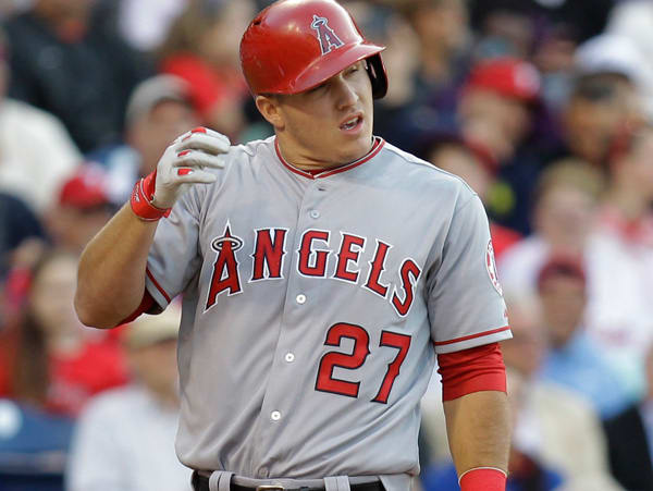 Mike Trout is mired in a slump that's dropped his overall line to .270/.354/.513. (Laurence Kesterson/AP)